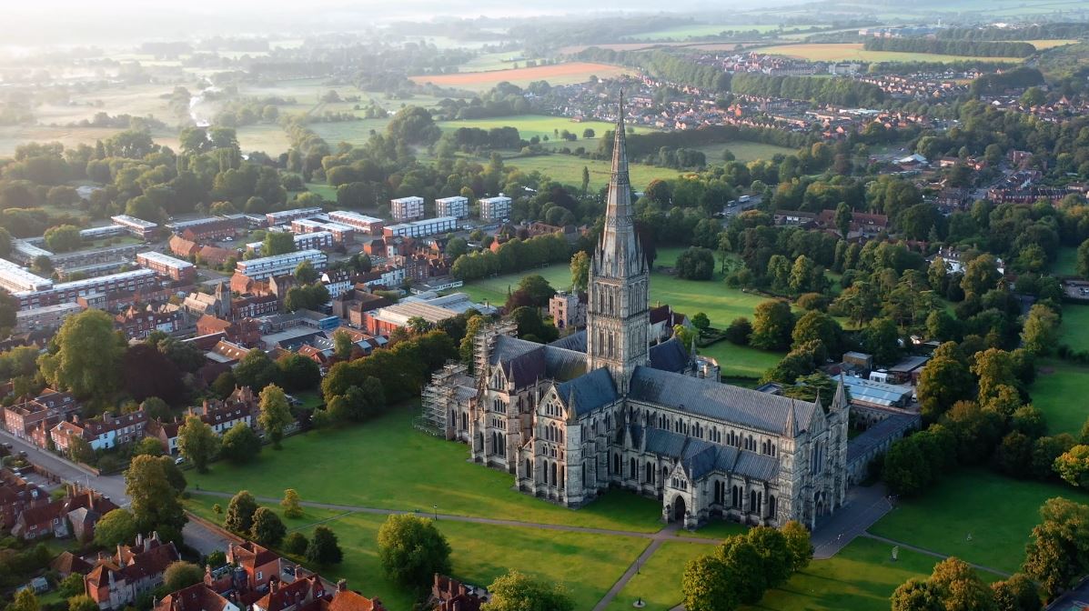 Salisbury City From Air Arial View Traditional Original